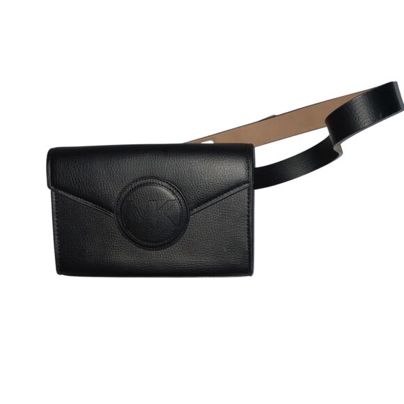 Michael Kors 556136C-001  Black MK Logo Fanny Pack Waist Belt Bag - Picture 1 of 5